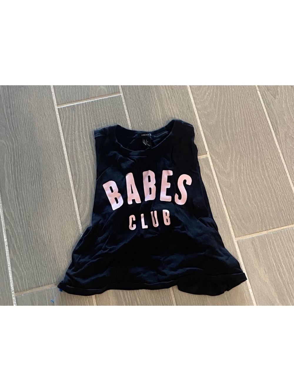 Forever 21 Black 'Babes Club' Sleeveless Tank Top Size S
